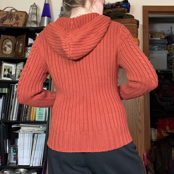 Burnt Orange Cable Knit Sweater - Picture 4 of 10